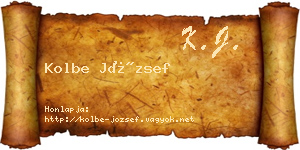 Kolbe József névjegykártya