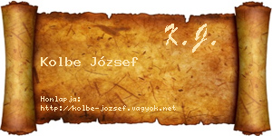 Kolbe József névjegykártya